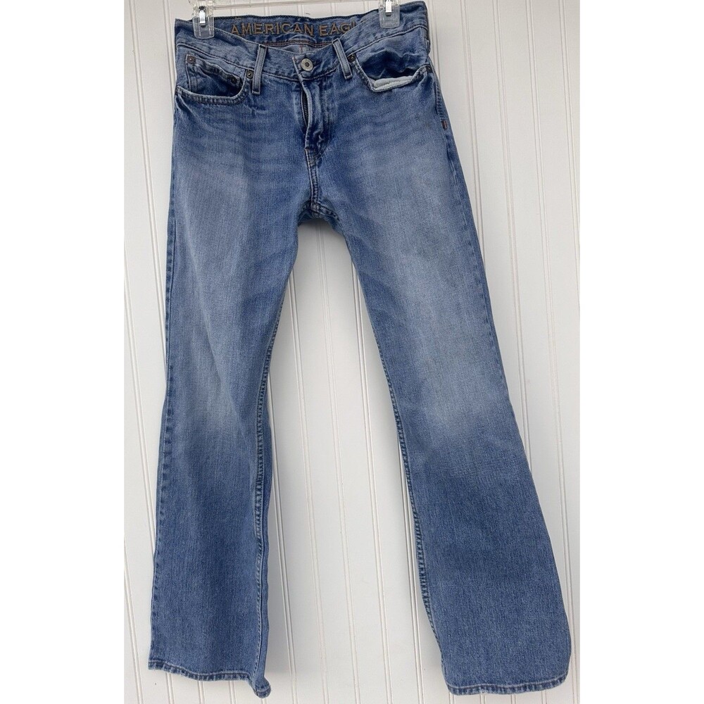 American Eagle Outfitters Women’s 28x30 Low Rise Slim Boot Blue Jeans Y2K